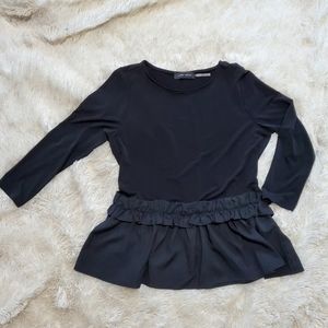 Ivanka Trump, Cosmic Black Ruffle Blouse Sz S